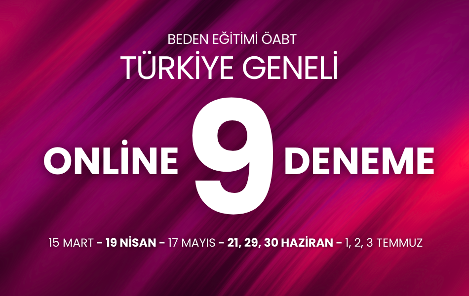 Beden Eğitimi ÖABT Türkiye Geneli 9 Online Deneme